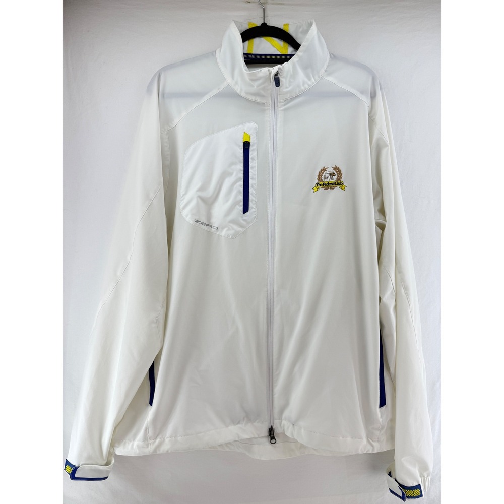 Zero Restriction Mens XL‎ White The Federal Club Golf Windbreaker Jacket